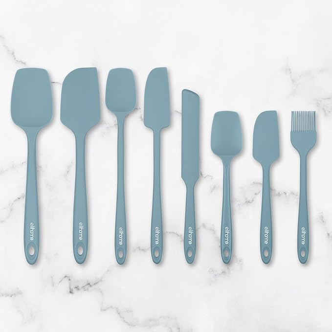 Elihome Mini Silicone Basting Pastry Brush, Cooking Brush for Oil Sauce Butter Marinades, Food Brushes for BBQ Grill Kitchen Baking, Baster Brushes Food Grade, Slate