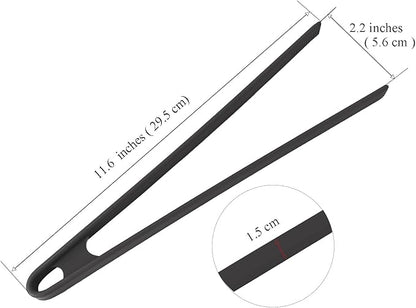 1Pcs Silicone Toaster Tong, 11.6 Inch Long Silicone Kitchen Tong for Toaster Cooking Utensil Bread Waffle Tong Food Tweezer Black Toast Tong for Cooking Serving Bacon Salad Fruit Food, SATONBEYI