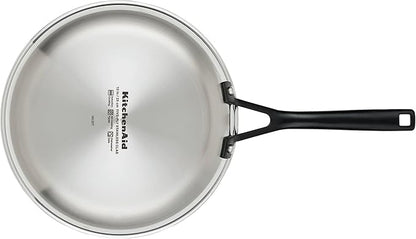 KitchenAid 30051 5-Ply Clad Polished Stainless Steel Frying Pan Set/Skillets, 8.25 Inch and 10 Inch - Polished Stainless Steel