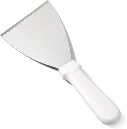 New Star Foodservice 38347 Plastic Handle Slant Edge Grill Scrapers, 4 by 8.5-Inch, White