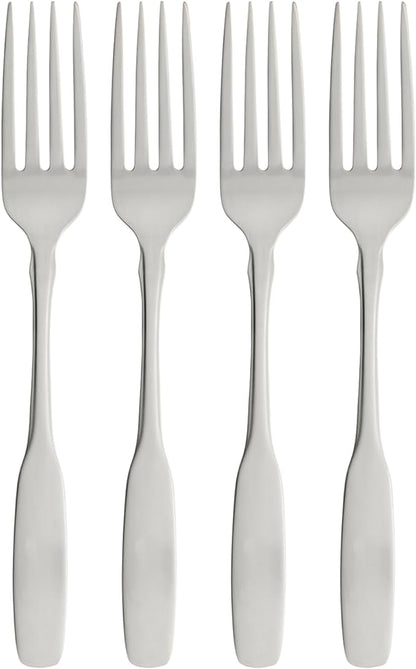 Oneida Paul Revere Fine Flatware Dinner Forks, Set of 4 , 18/10 Stainless Steel, Silverware Set, Dishwasher Safe