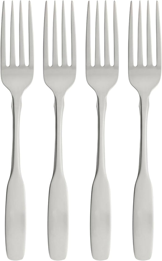 Oneida Paul Revere Fine Flatware Dinner Forks, Set of 4 , 18/10 Stainless Steel, Silverware Set, Dishwasher Safe