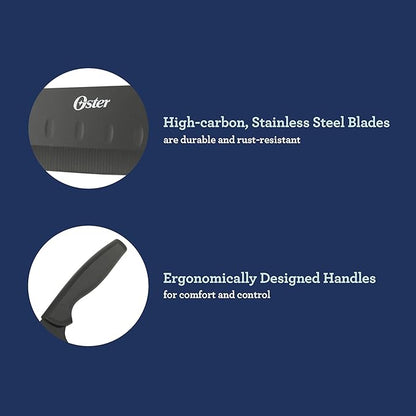 Oster Slicecraft 14 Piece High Carbon Stainless Steel Knife Block Cutlery Set - Black- Cuchillos Para Cocina