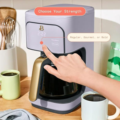 Beautiful 12-Cup Programmable Coffee Maker – Auto Brew, Digital Timer, Glass Carafe (Lavender)