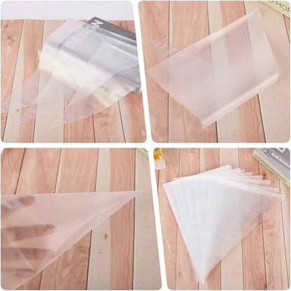 16-Inch 100 Pieces Icing Bags Heavy Duty, AMBESTAR Thick Anti-Burst Disposable Decorating Bags for all Size Tips Couplers and Baking Cookies Candy Supplies Kits, Large Cake Decorating Tools