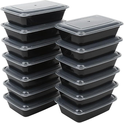 Ruthy's Outlet Meal Prep Containers W/Lids -Square Food Storage – BPA-Free| Stackable | Microwave | Freezer & Dishwasher Safe | Reusable Lunch Bento Box Portion Control & Planning (30 Pack, 12 oz)