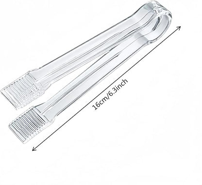 20 Pack of Set Plastic Buffet Serving Tongs Mini Serving Utensil Tongs Appetizers Tongs and Plastic Kitchen Scoops Clear Ice Scoop Buffet Scoop for Candy Dessert Buffet Ice