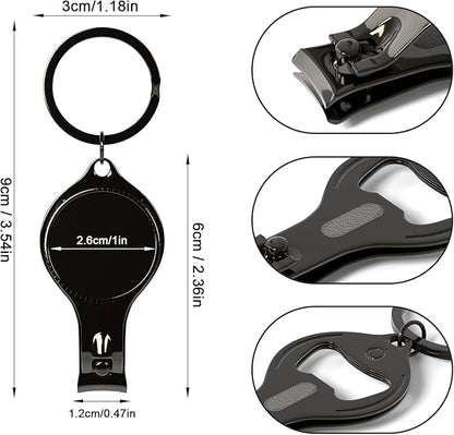 10pcs Personalized 4 in 1 Multi Function Bottle Opener, Nail Clipper, Wedding Favors Brewery, Private Customized, Black, Multitool Gifts for Men