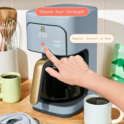 Beautiful 12-Cup Programmable Coffee Maker – Auto Brew, Digital Timer, Glass Carafe (Cornflower Blue)