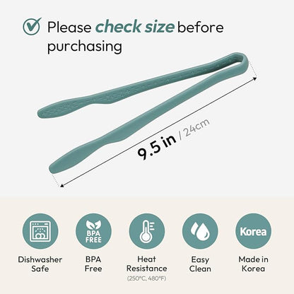 carrotez Silicone Tongs for Cooking, Anti-Slip,Non-Scratch Kitchen Tongs 9.5 inch Silicone Tongs 1Pack - Green