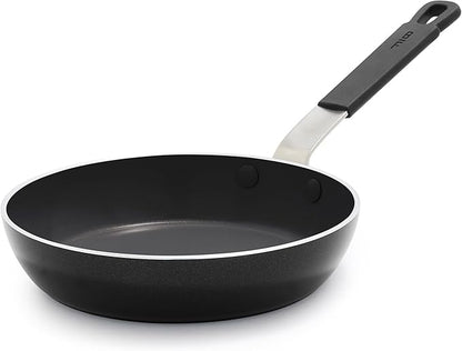GreenPan x Bobby Flay 8" Nonstick Frying Pan Skillet, PFAS-Free Diamond Ceramic, Induction Suitable, Stay-Cool Silicone Handle, Easy Clean Dishwasher & Oven Safe, Egg & Omelet Pan, Black