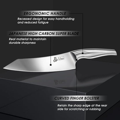 Kitchen Knife Set with Block, DDF iohEF 16 PCS Knife Sets for Kitchen with Block Japanese Stainless Steel, Ultra Sharp Chef Knife Set with Sharpener