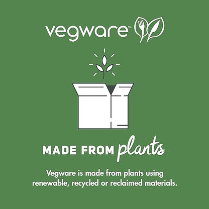 Vegware Compostable 60oz Large Molded Fiber To Go Containers, Case of 600, Nourish, No-Added PFAS, Reuseable, Bagasse, Meal Prep Food Storage, Suitable for Hot or Cold, Choice of Size 5 Lids & bases