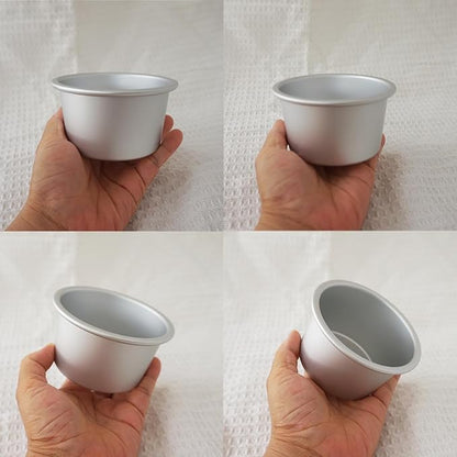 Aluminum Tart Pan Set, 6 PCS Popover Pan Single Serving Pastry, Large Muffin Pans, Baking Tool for Egg Tart, Yorkshire, Cupcake, Baba Au Rhum, Pot Pie (3.82x 2.95x 2.05 Inch)