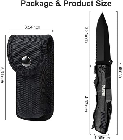 Gift for Dad/Men/Kids, Multitool Pocket Knife with Switch Blades, Can Opener, Wire Cutter, Plier Screwdrivers, Fishing Knife for Camping Hunting