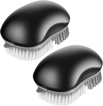MR.SIGA Fruit and Vegetable Cleaning Brush with Non Slip Comfortable Grip, Pack of 2, Black