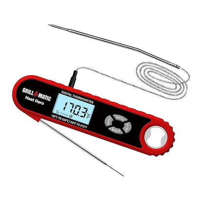Heat Hero Digital Instant Read Meat Thermometer for Cooking and Baking with Backlight, Hold Function & Magnet for Kitchen, Beef, Grill, BBQ, Candy and Turkey