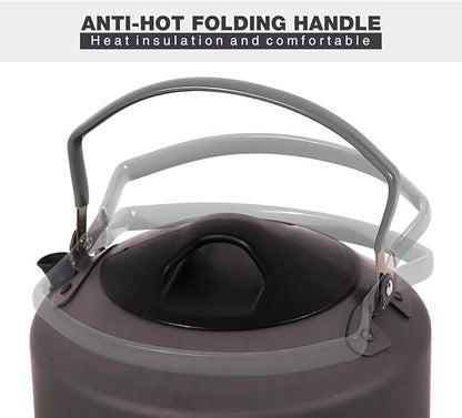 REDCAMP 0.9L Small Outdoor Camping Kettle, Aluminum Water Pot with Carrying Bag, Compact Lightweight Tea Kettle