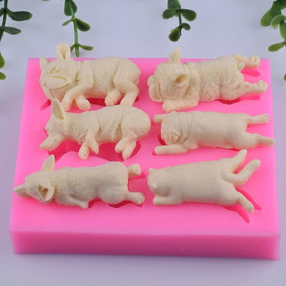 3D Fondant Chocolate Candy Cake Decoration Baking Pastry Tools Silicone Soap Mold Resin Polymer Clay Mold (Dog)