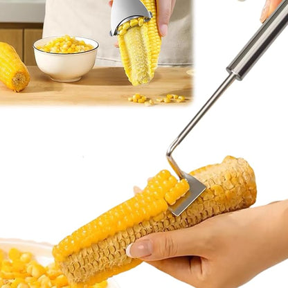 Corn Peeler 2PCS Stainless Steel Corn Peeler and Stripper Tool Set 2025 Corn Planer Cutter Thresher Scraper,Peel Corn Cob Separator Quick