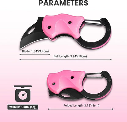 Pink Keychain Knife Stocking Stuffers Gifts for Mom, Cute Box Cutter Small Pocket Knife Gadgets, EDC Knives Tool with 1.34 inch Sharp Blade for Everyday Carry, Womens Christmas Gift for Her