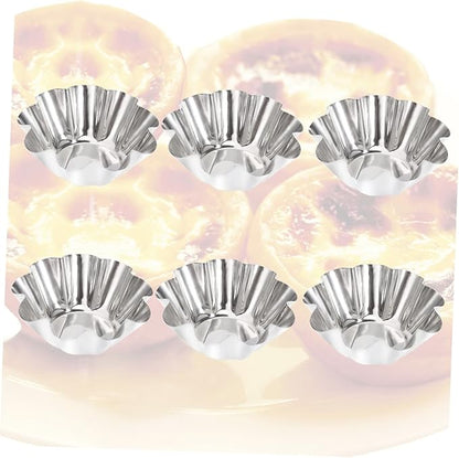 Unomor Pcs Stainless Steel Sauce Dish Egg Tart Tins Egg Tart Shell Baking Pan Puto Molder Filipino Baking Supplies Dish Mini Paper Cups Mold Cake Portuguese s