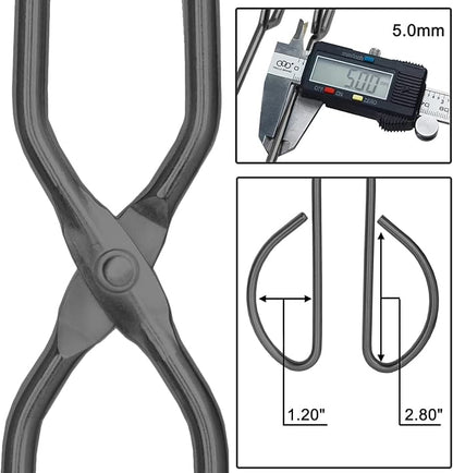 10" 13" Stainless Steel Kitchen Tongs, Heavy Duty Non-Slip Comfortable Grip Metal Scissor Tongs for Cooking, Grilling & Serving, Set of 2