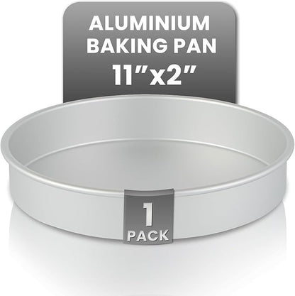 Restaurantware-Met Lux 11 x 2 Inch Straight-Sided Baking Tin, 1 Round Cake Pan - Oven-Ready, Freezable, Anodized Aluminum Round Baking Pan, Greaseproof, For Layer Birthday Cake