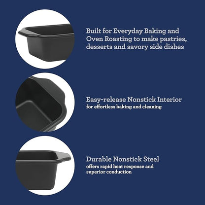 Oster Teston 9 Inch x 5 Inch Nonstick Carbon Steel Loaf Pan - Matte Black