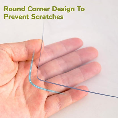 18 x 54 Inch Clear Table Cover Protector, Clear Desk Mat, Transparent Table Protector, 1.5mm Plastic Table Cover, Vinyl Table Protector, Desk Mats on Top of Desks