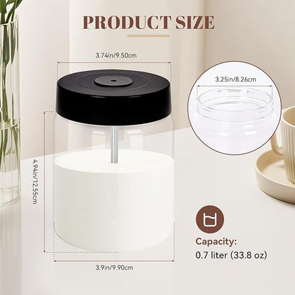 Glass Milk Container for Miele, Compatible with Coffee Machines for Miele 11574240, CM 7750 6360 5300 5310 5510 6160 6350, Prime 316 stainless steel,Incompatible for Built-in Coffee Makers