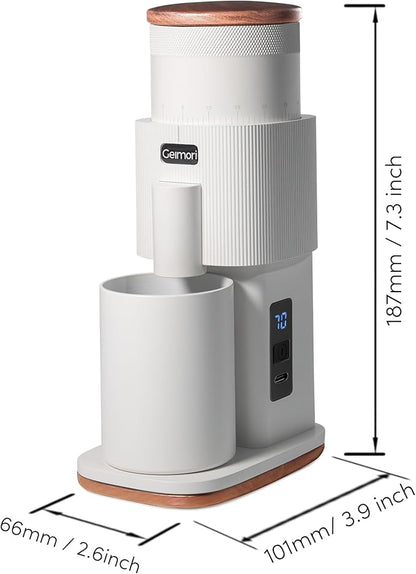 Burr Coffee Grinder,Wirsh Electric Single Dose Coffee Grinder Geimori GU38 with 38mm 6-Core Conical Burr,Stepless Adjustment for Drip,French Press,Cold Grind Settings from Fine to Coarse