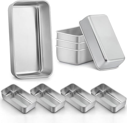 LIANYU 9 Pack Bread Loaf Pans for Baking 9x5Inch, Stainless Steel Meat Bread Baking Pans, Loaf Tin for Homemade Banana Sandwich Sourdough