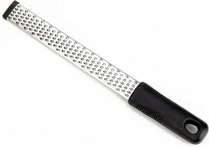 Cheese Grater, 10 Inch x 1 Inch Stainless Steel Vegetables Zester with Rubber Handle for Vegetables, Cheese, Fruits and Lemon (25cm)