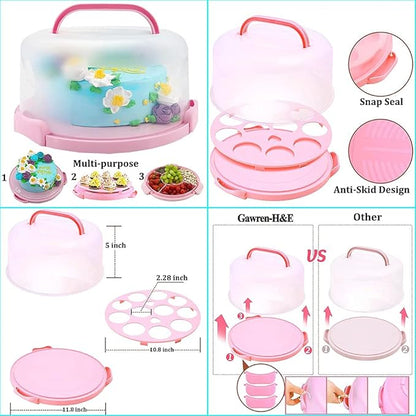 Gawren-H&E Cake Decorating Kit, 678pcs Cake Decorating Supplies Tools Kit with Cake Carrier,Rotating Turntable,Piping Bags and 74 Tips set,Cake Pan Set,Cake Baking Supplies for Beginners/Professional