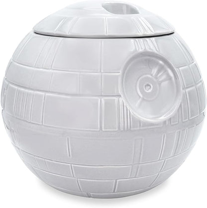 STAR WARS Death Star 10-Inch Ceramic Cookie Jar Container With Lid | Kitchen Storage For Snacks