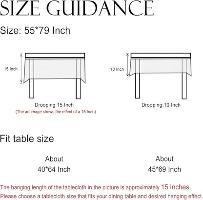 ISAENNE Designer French Pale Yellow Table Cloth for Rectangle Table,Linen Floral Tablecloth,Wrinkle Resistant Decor Tablecloths for Dining Thanksgiving Banquet Kitchen,55"*79"-Estevan A