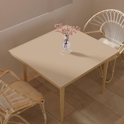 Desk Cover Protector - Used for Square Table Waterproof and Easy to Clean Good Flatness Easy to Used for Dining Table(Light Brown+Gray 44x44)