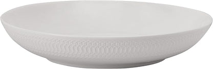 Mikasa Levi 40 Piece Bone China Dinnerware Set, Embossed Plates Bowls, Chip-Resistant, Lightweight, Elegant and Durable, Service for 8, White