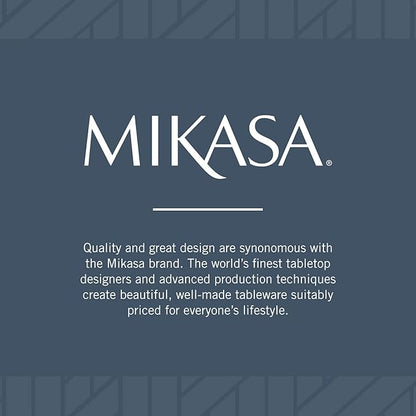 Mikasa Satin Loft 65-Piece Flatware Set for 12, 18/10 Stainless Steel Silverware with Forks, Knives, Spoons, and Serving Utensils, Durable and Elegant Design