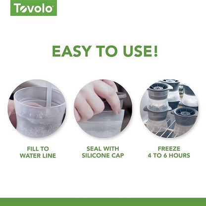 Tovolo Ice Cubes Mold Pack of 2 Large Craft Ice Molds for Whiskey Bourbon Cocktails, Easy Fill No Leak Silicone Ice Molds Gift for Him Stackable Dishwasher Safe BPA Free Heart Ice