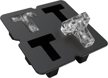 Customized Letter T Ice Cube Mold -Letter Silicone Ice Mold for Custom Ice Cube Mold and Baking Chocolate and Crafting Letter Molds, Ice Cube Molds for Cocktails & Whiskey with Custom Letters
