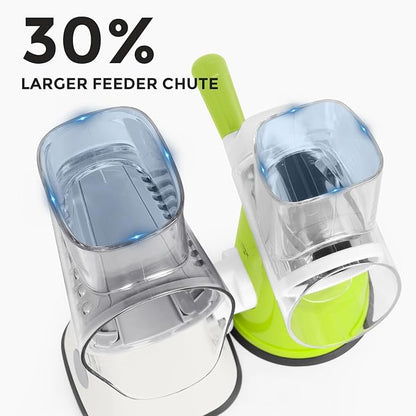 X Home 5-in-1 Rotary Cheese Grater for Kitchen, Upgraded Hand Crank Shredder with Stronger Suction Base & Multifunctional Drum Blades, for Cheese, Vegetables and Nuts, Easy to Use and Clean, White
