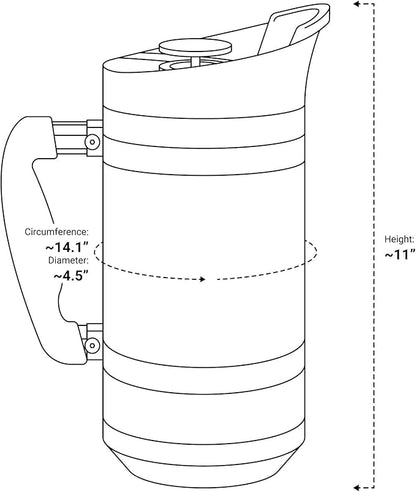 BruTrek Basecamp Coffee Press - Double Wall Vacuum Insulated Stainless Steel - Bru-Stop Technology, No Grounds in Coffee, No Spill Lid (Snowflake White, 48 fl.oz)