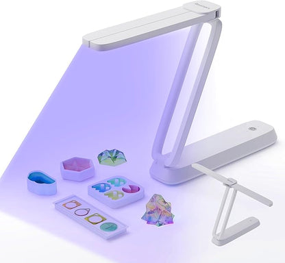 Resiners UV Light for Resin Curing, UV Resin Light, Wireless & Rechargeable Ultraviolet Lamp, 3-in-1 Uses, Foldable Blacklight LED, Craft Supplies Tools for Jewelry Making, Craft Molds, White