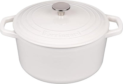 Enameled Cast Iron Dutch Oven Pot with Lid, for Bread Baking, Round Bread Oven- include Sourdough Bread Baking Supplies Set, 4.5QT, White