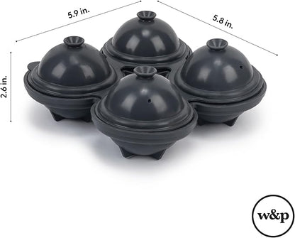 W&P Design Petal Ice Tray, Perfect Etched Spheres, Slow Melting for Whiskey and Cocktails, Food Grade Premium Silicone, Dishwasher Safe, BPA Free