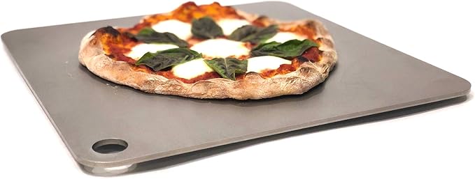 ThermiChef 16" by 16" Pizza Steel (3/8" Deluxe Thickness) - Multipurpose Cooking Steel for Ovens & Grills - Made in the USA