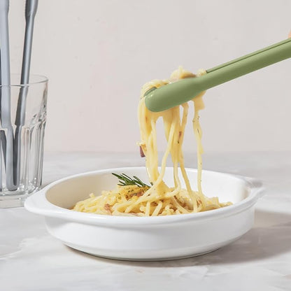 carrotez Silicone Cooking Kitchen Tongs, Anti-Slip,Non-Scratch Serving Tongs 9.25 Inches - Sage Green