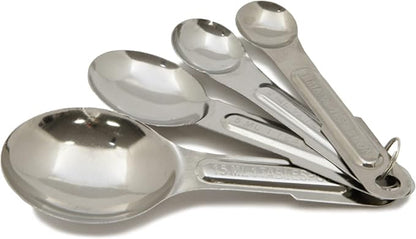 Measuring Spoons, 4 Piece Set, Stainless Steel